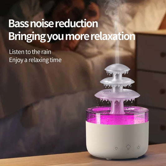 500Ml Usb Mini Rain Cloud Humidifier Creative Three Layer Water Drop Aromatherapy Diffusers Humidifier for Home