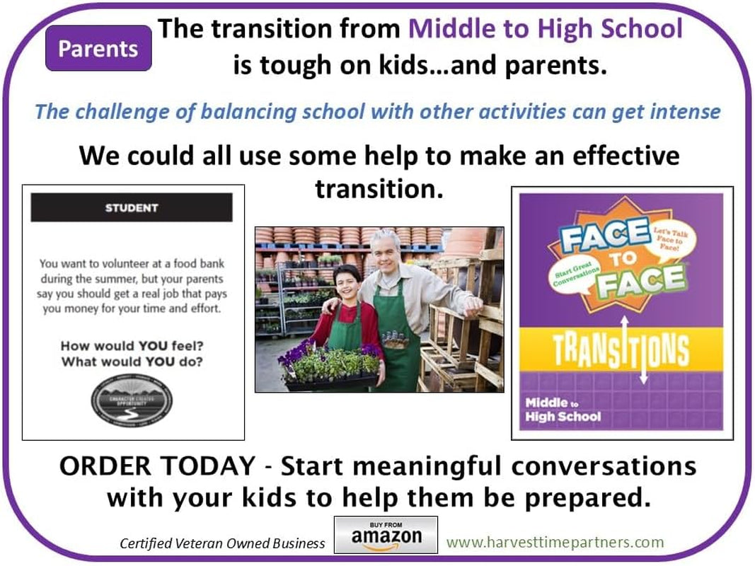Face to Face Transitions - Middle School to High School Conversation Game, Conversation Starters for Students, Parents, and Teachers, 96 Scenario Cards, Ages 13+
