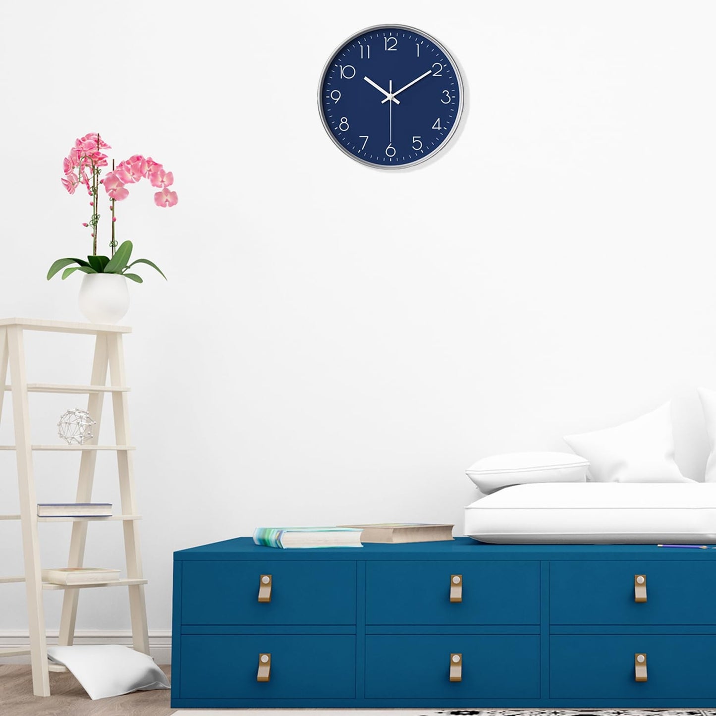 Kitchen Wall Clock, 8 Inch Small Silent Non-Ticking Wall Clock Battery Operat...