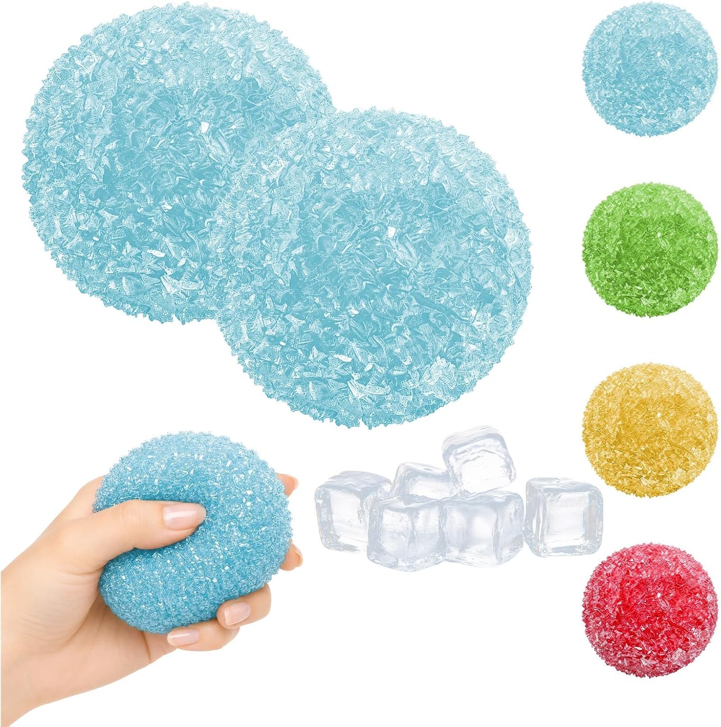 Crunchy Squishy Stress Ball, 2026 New Ice Skin Fidget Sensory Toy, Waxberry Moldable Crunchy Stress Balls, Slushy Squeeze Ball for Stress Relief (Red)