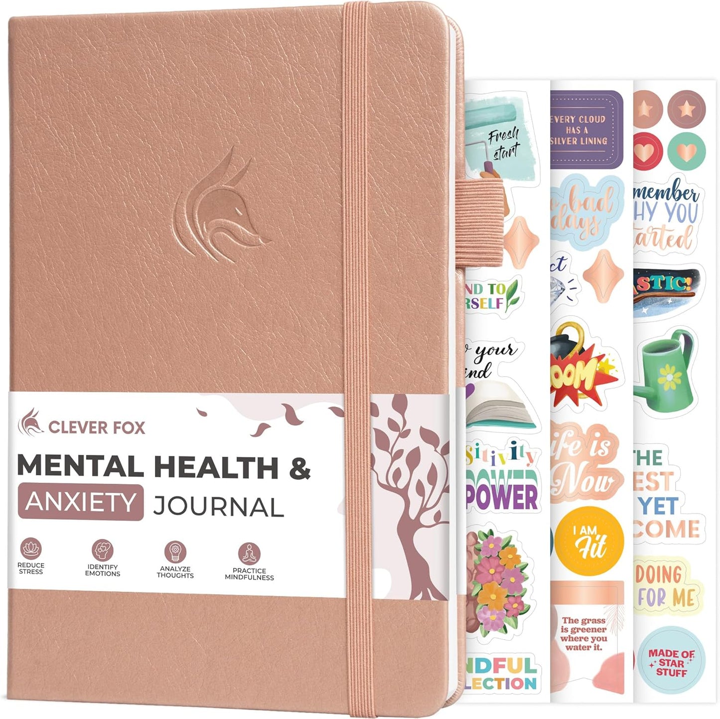 Mental Health & Anxiety Journal – Guided CBT Journal with Prompts for Self Help & Stress Relief – Mood & Emotion Tracker (Purple)