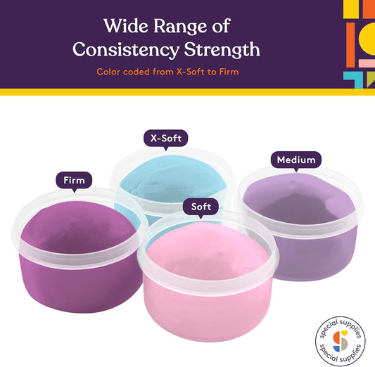 Therapy Putty for Teens and Adults - Resistive Hand Exercise Stress Relief Therapy Putty Kit, Set of 4 Strengths, Three Ounces of Each Putty (Unicorn Colors)