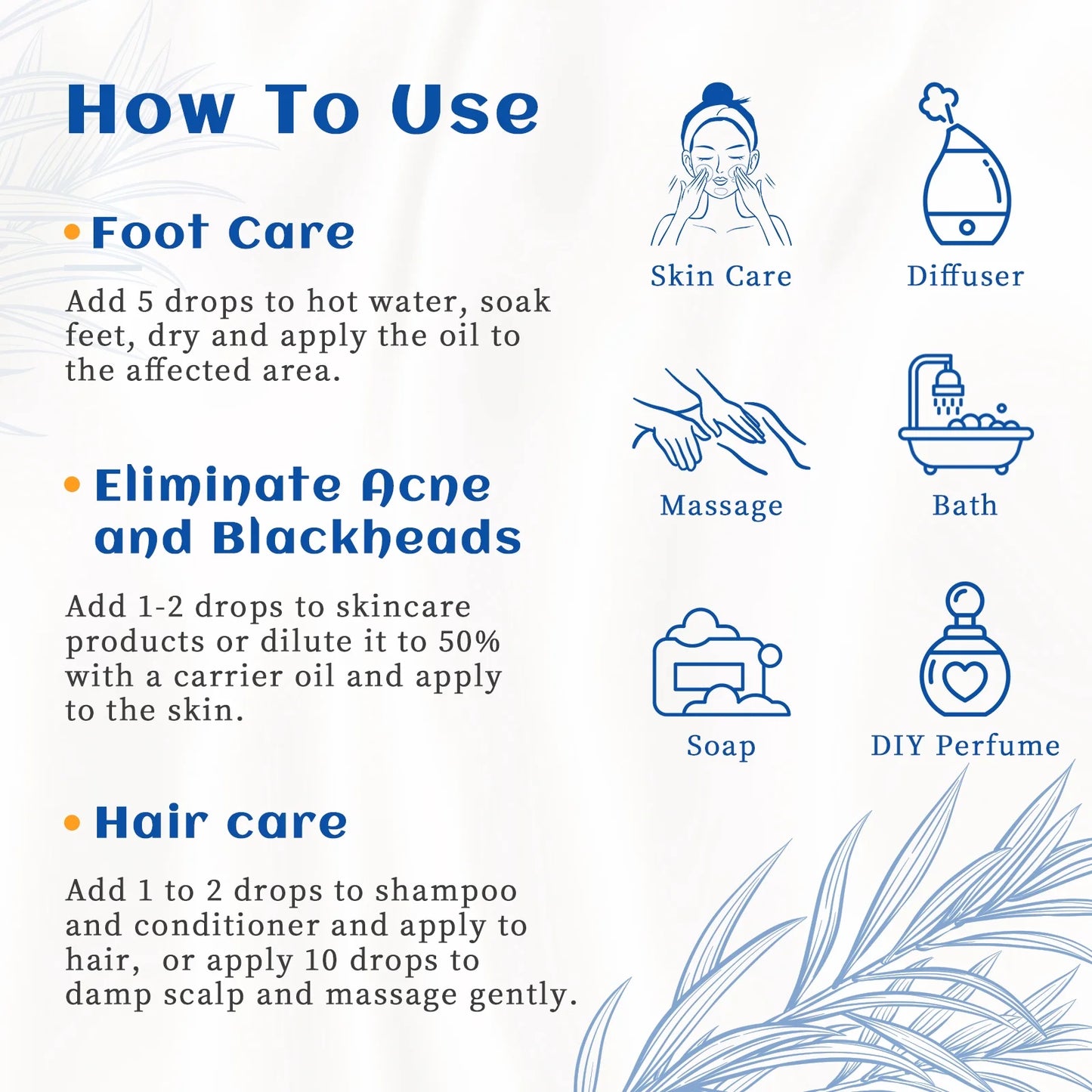 Tea Tree Essential Oil, 100% Pure Natural, 100Ml for Hair Scalp Nail Care Massage