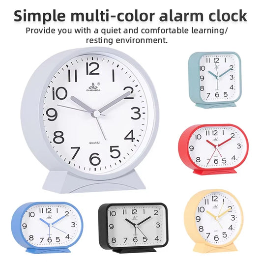 6 Colors Desk Alarm Clock Bedside Clock Quartz Clock Kids Student Alarm Clock Classic Small Alarm Clock for Home Office Decor