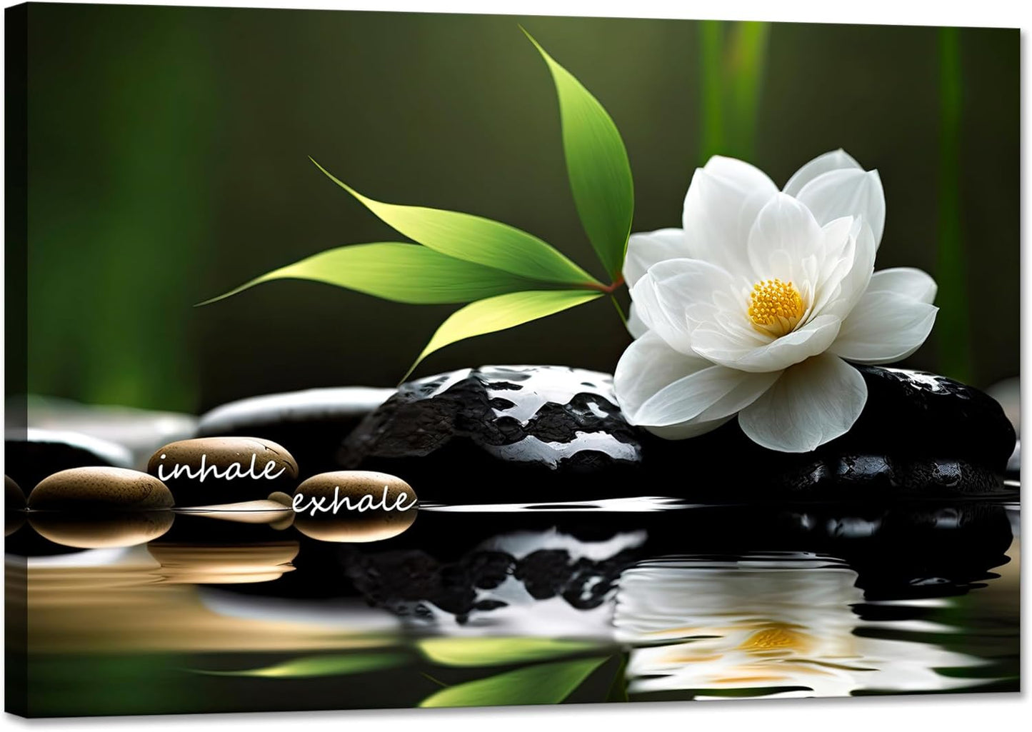 Lotus Flower Wall Art Canvas Mindset Motivational Quotes Poster for Zen Office Wall Decor Spiritual Meditation Prints Artwork Framed (16 X 24Inches)