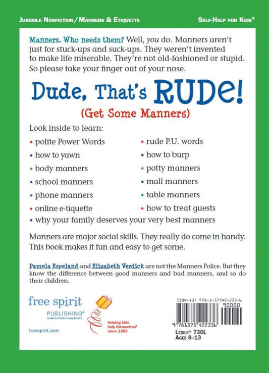 Dude, That'S Rude!: (Get Some Manners) (Laugh & Learn®)