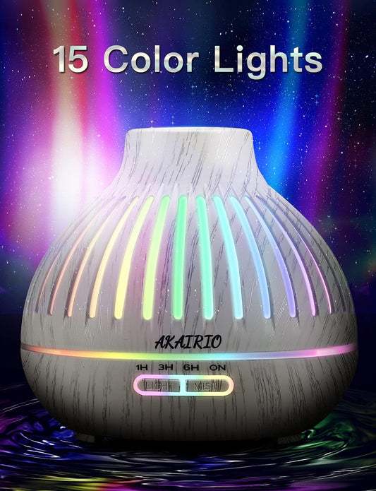 400ML Air Aromatherapy Diffuser with Essential Oils for Large Room Bedroom Included for Home Office,Ultrasonic Aroma Diffuser with Scent Oils Set Night Light Waterless Auto-Off