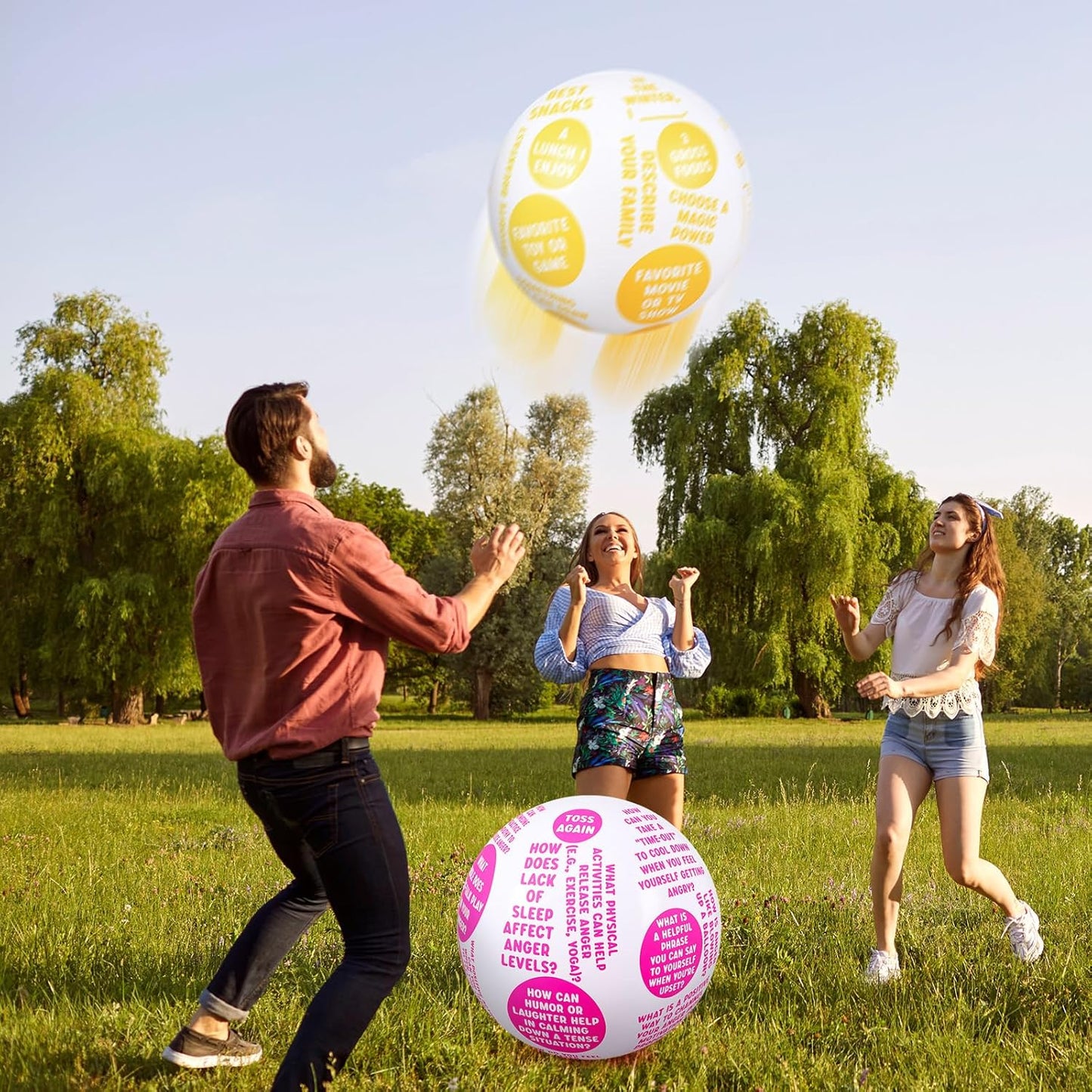 6 Pcs Coping Skills Balls 24 Inch How to Cope with Anxiety Social Conversation Skill Self Esteem Anger Management for Adult Fun Group Therapy Tool Games Activity
