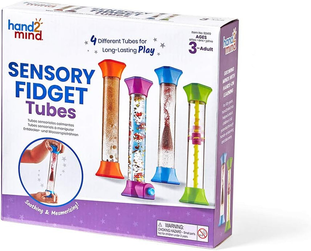 Sensory Fidget Tubes, Sensory Toys, Travel Toys, Quiet Fidgets for Classroom, Calm down Corner Supplies, Anxiety Relief Items for Kids, Toddler Stocking Stuffers, for Kids