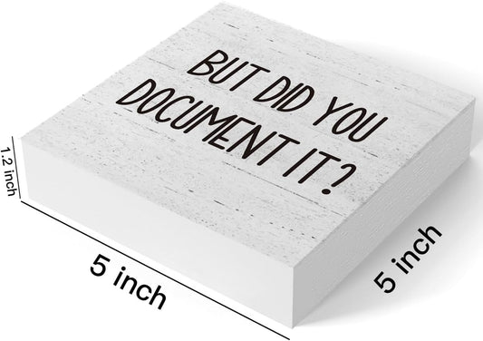But Did You Document It Office Decor Wooden Box Sign Decorative Funny Office Wood Box Sign Home Rustic Farmhouse Square Desk Decor Sign for Shelf Office Desk Accessories 5 X 5 Inches