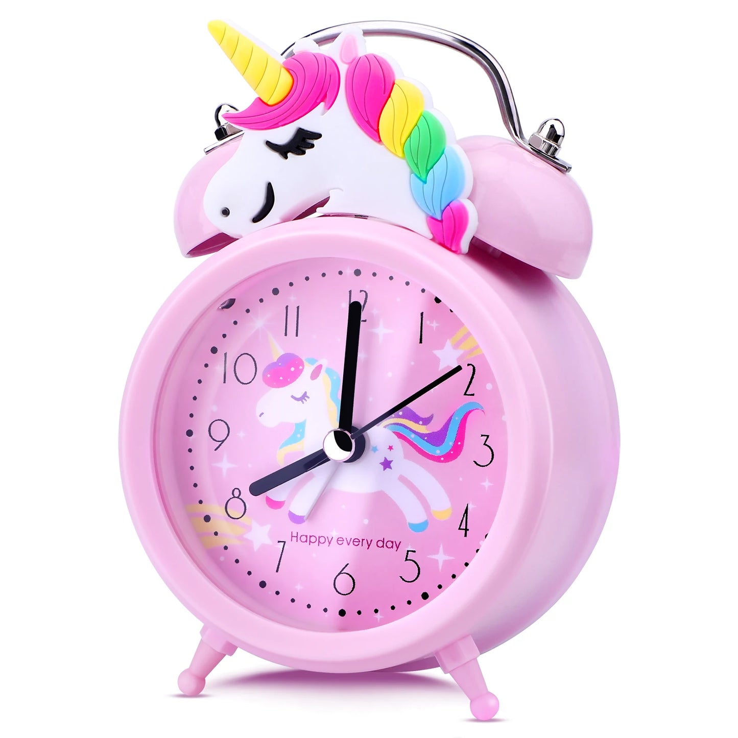 Kids Alarm Clock Cute Dinosaur Unicorn Desk Clock Double Bell Clock with Backlight Alarm Clock for Children Sleep Trainier Gifts