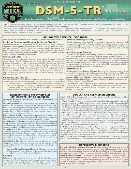 DSM-5-TR Overview: a Quickstudy Laminated Reference Guide