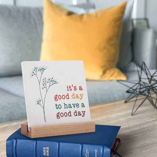 Positive Decor for Home Office, Motivational Gifts for Women, It'S a Good Day Sign Inspirational Desk Art Decor, Emotion Cheerful Support Mindset Good Vibes Decoration