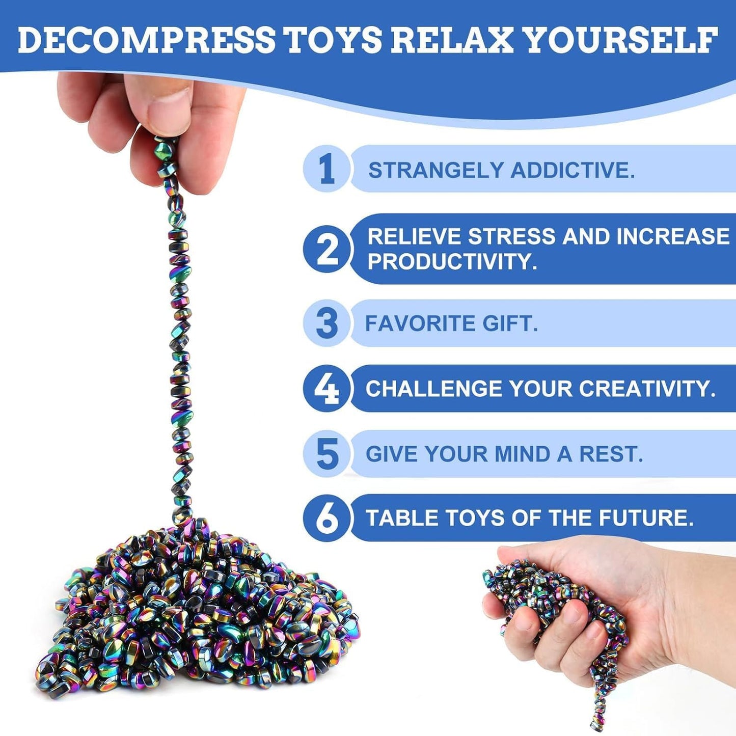 550Pcs Putty, Fidget Toys, Fidget Toys Adults ,Sensory Toys,Adults Gifts,Desk Fidgets Toys for Office Stress/Anxiety Relief (550 Pcs(Colour))
