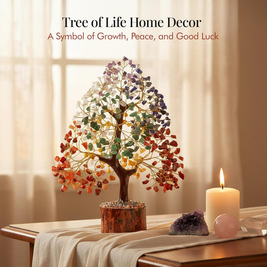 ® the Original 7 Chakra Crystal Tree of Life, Birthday Gifts for Women & Men | Healing Crystals, House Office Decor Tree - Sister, Gifts for Mom, Her House Warming Gift | Women Unique Gift Idea