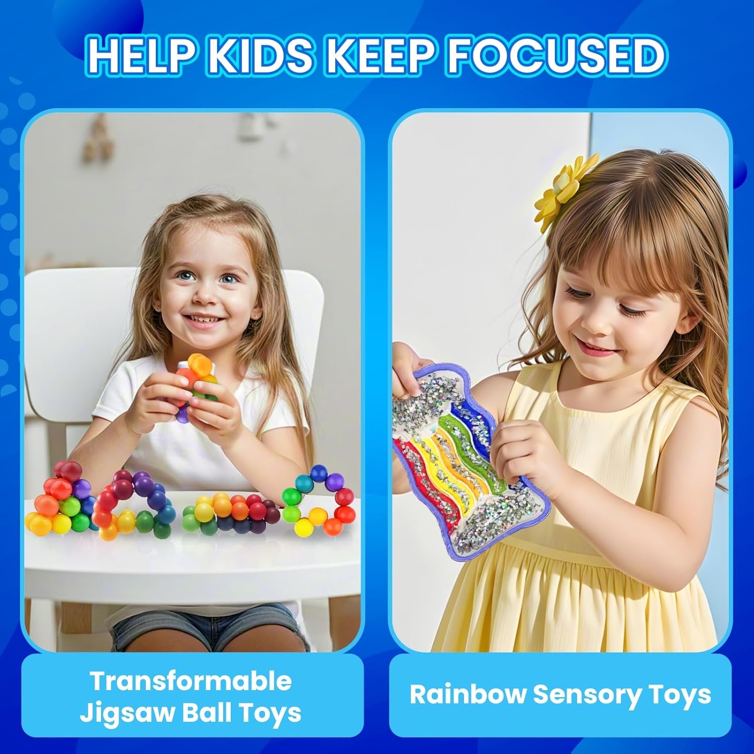 Sensory Toys 25 Pack with Visual Auditory Tactile Fidget Toys for Kids Adults Autism ADHD, Focus Calming Set for Classroom Calm down Corner Office Desk, Travel Party Favors Gifts