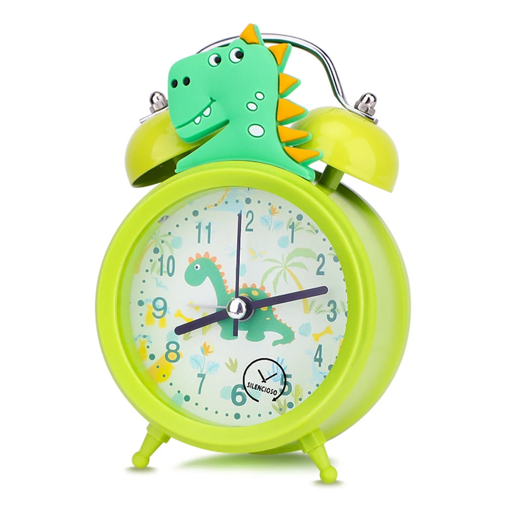 Kids Alarm Clock Cute Dinosaur Unicorn Desk Clock Double Bell Clock with Backlight Alarm Clock for Children Sleep Trainier Gifts