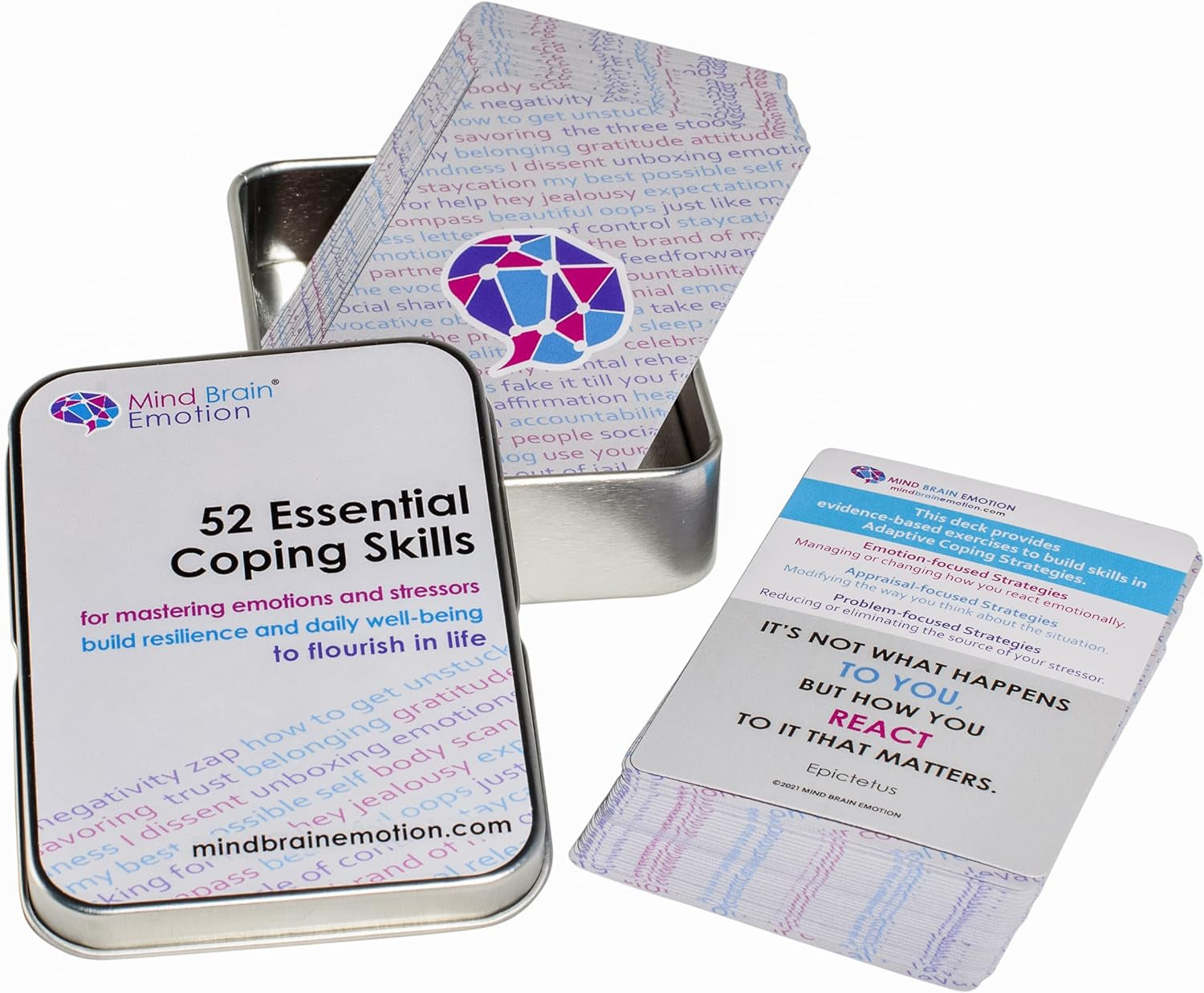 52 Essential Coping Skills Cards - Self Care Exercises for Stress and Social Anxiety Relief - Resilience, Emotional Agility, Confidence Therapy Games for Teens, Adults
