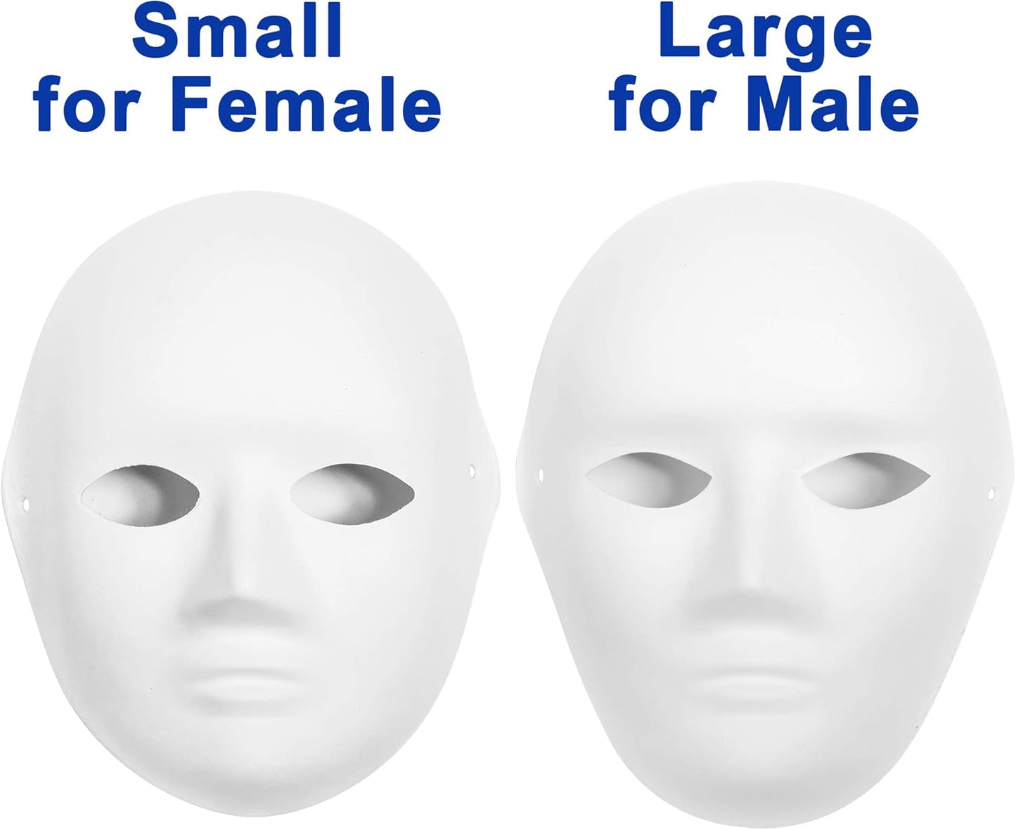 14 Pack Paper Mache Masks - 2 Sizes for Artistic Projects, Theater, Halloween, Masquerade Parties, Classroom Art