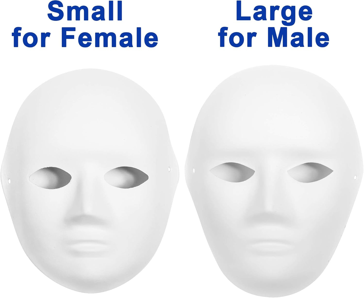 14 Pack Paper Mache Masks - 2 Sizes for Artistic Projects, Theater, Halloween, Masquerade Parties, Classroom Art