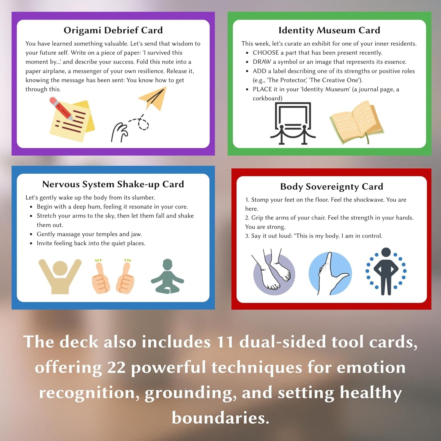 Dissociative Experiences Coping Cards - a Therapy Toolkit with 74 Prompts for Complex PTSD & DID | EMDR & Trauma Therapy Resource for Counselors, Therapists & Individuals