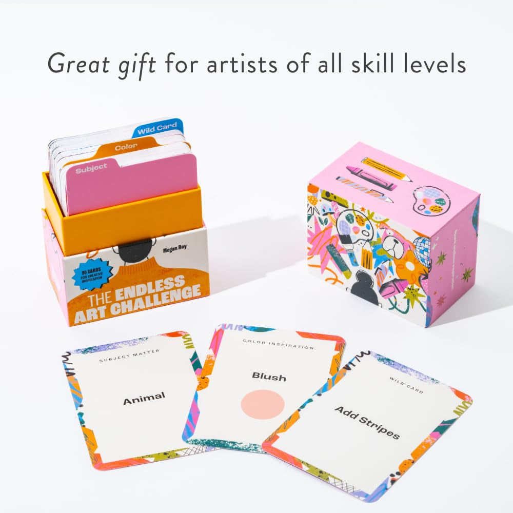 The Endless Art Challenge Card Deck: 90 Creativity Prompt Cards (Overall 25,000 Combinations!) for Never-Ending Art Inspiration (Creative Gifts)