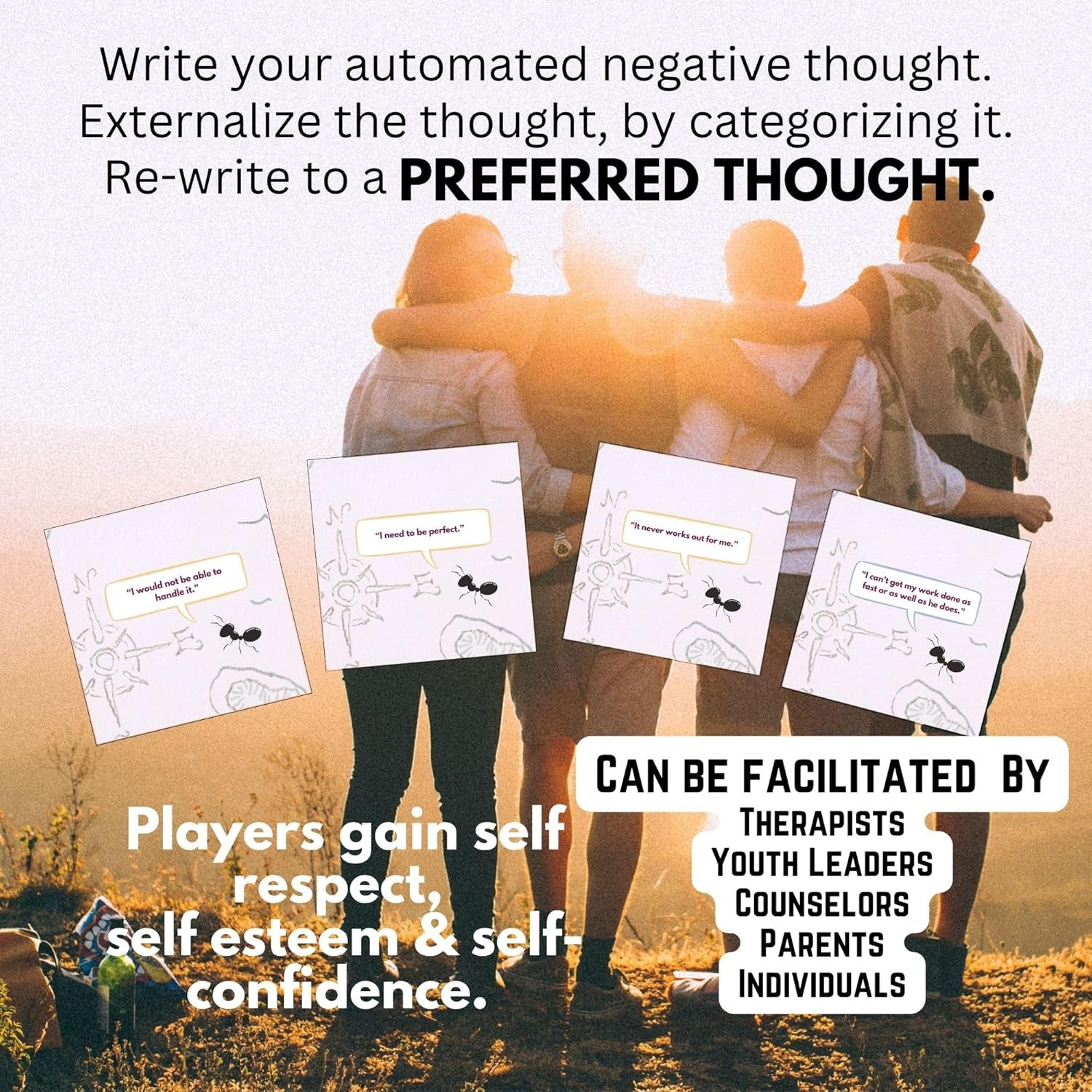 Redirect for Everyone: Rewrite Your Automatic Negative Thinking (Ants) to Positive Affirmations & Growth Mindset | Personal Growth, Group Therapy, Relieve Anxiety, Depression & Intrusive Thoughts