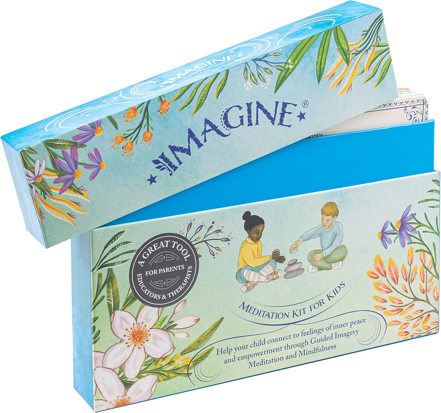 Meditation Kit for Kids - Award-Winning Mindfulness Kit of XL Cards with Calming Guided Meditations for Empowerment, Focus and Relaxation. Great for Parents, Teachers and Therapists.