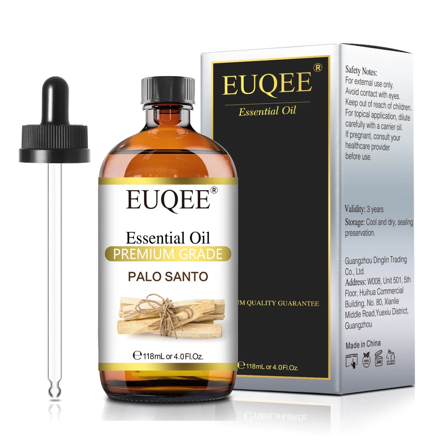 118Ml Essential Oil Palo Santo Aromatherapy Essential Oils for Diffuser Soap Candle Making Air Freshener– with Dropper