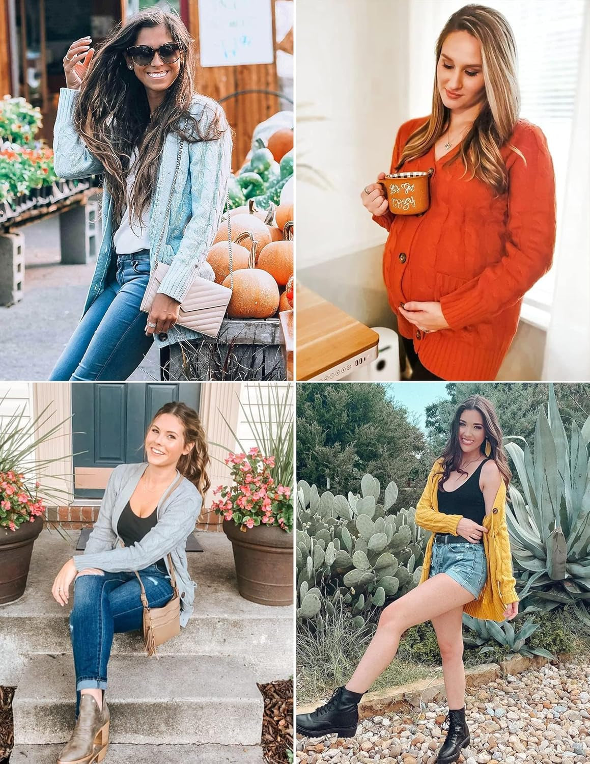 Women'S Cardigan Sweaters 2026 Spring Button down Open Front Cable Knit Casual Trendy Clothing Outerwear