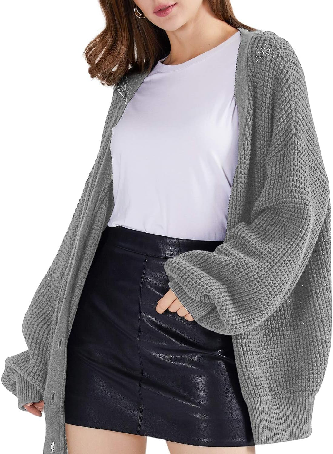 Cardigan Sweaters for Women 100% Cotton Button-Down Oversized Knit Outerwear Fall Tops for Women 2026