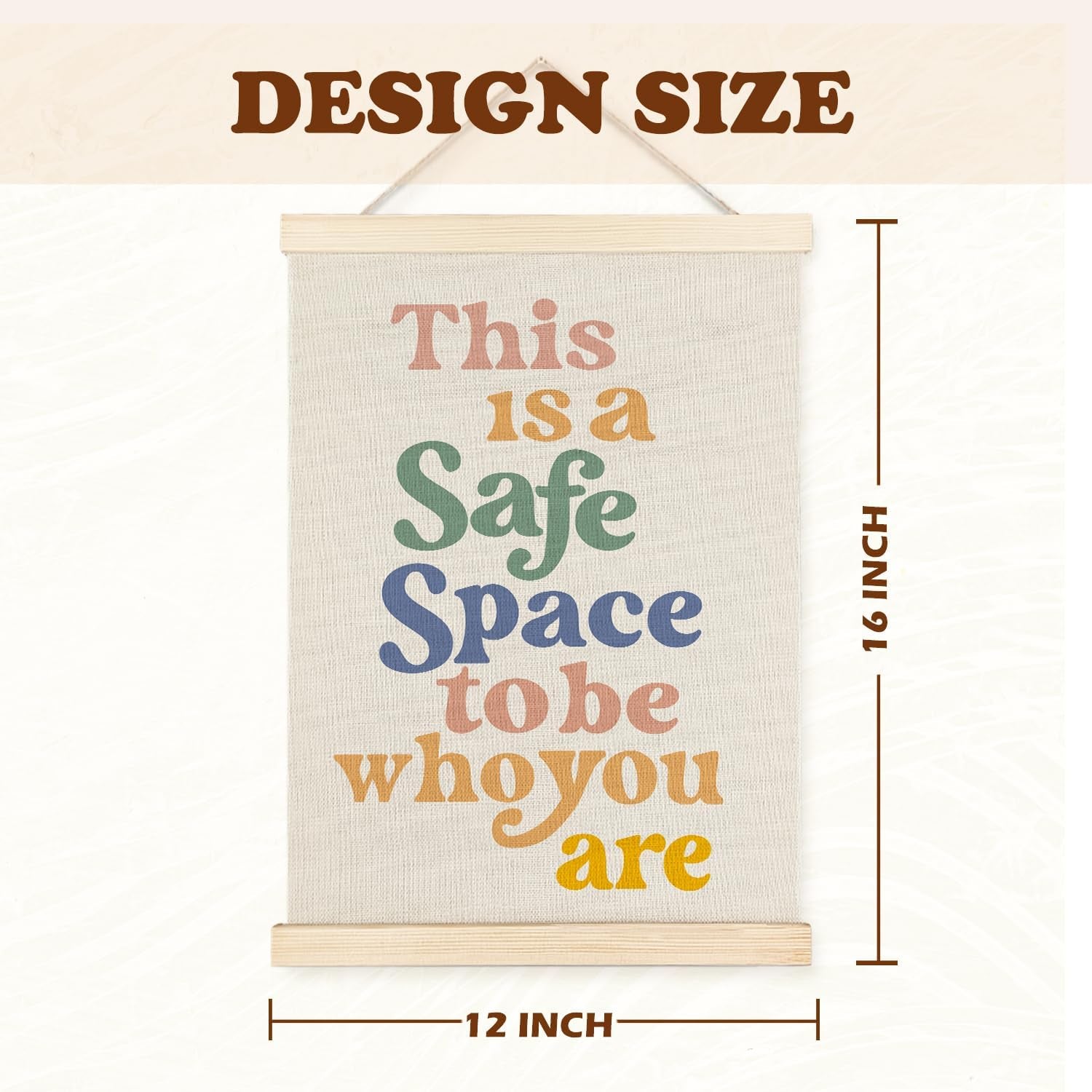 Safe Space Sign, Therapy Office Decor, Calming Safe Space Decor for Therapy Office Counselor Offices Classroom Bedroom Calm down Corner,Mental Health Wall Decor 12X16