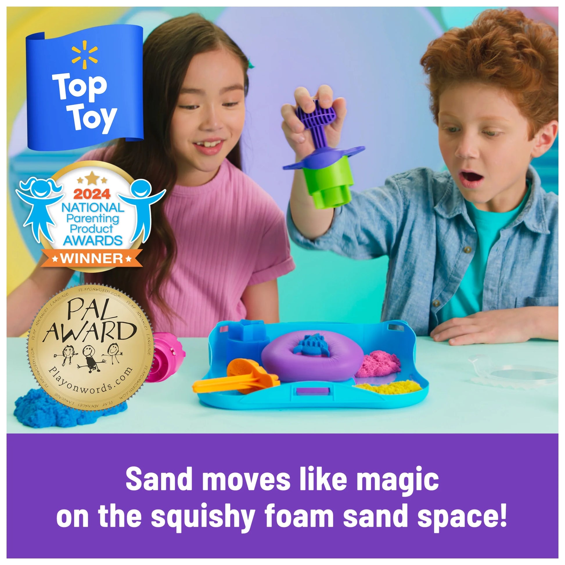 , Squishmotion Playset with 1Lb Play Sand, Stamper & 5 Tools