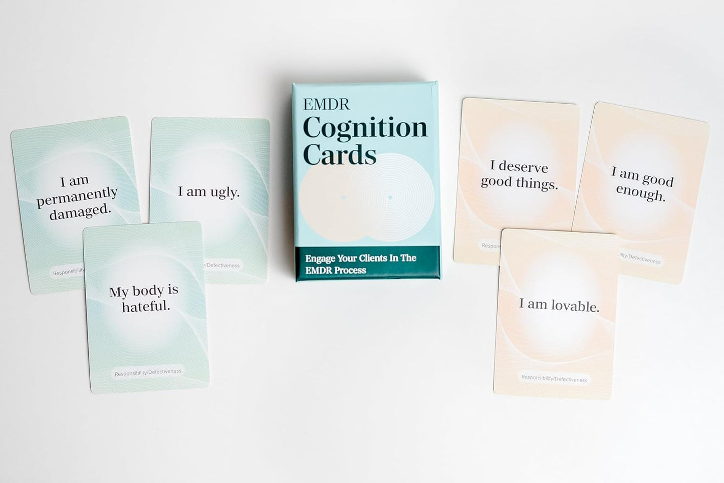 EMDR Cognition Cards | 55 Negative & Positive Cognition Cards | Clinical Resource for EMDR Therapists for Case Conceptualization, Target Selection & Reprocessing |
