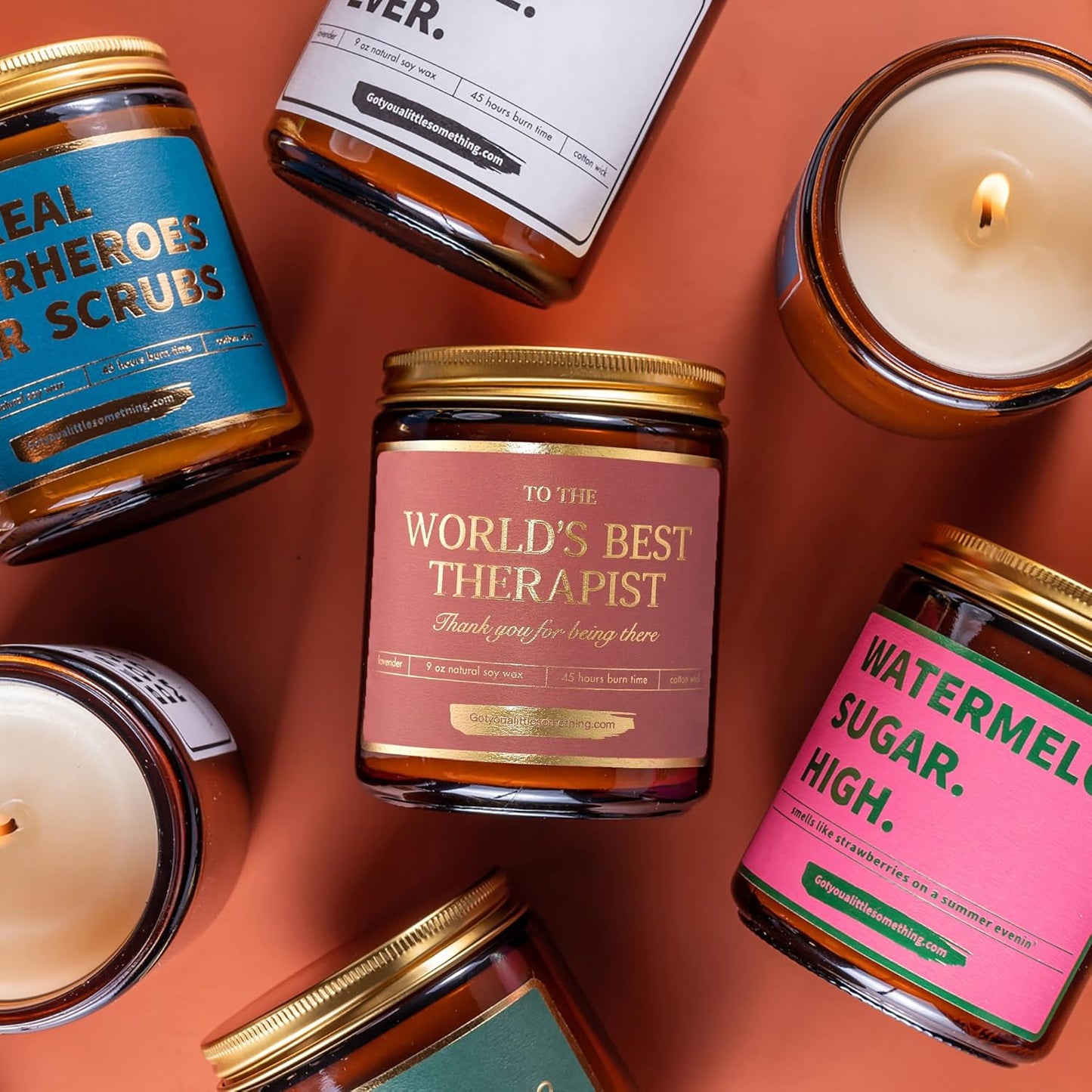 Therapist Gifts - World'S Best Therapist Candle, Appreciation Gift Idea for Women Therapists, Mental Health Professionals, Occupational Therapy, Respiratory, Massage, Physical Therapist Gifts