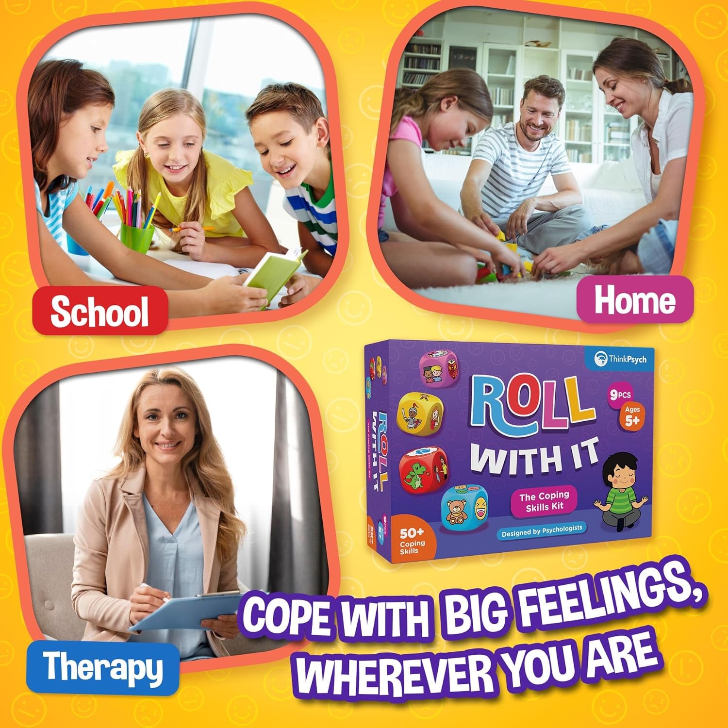 Roll with It | CBT Coping Skills Kit | Emotional Regulation Tools for Kids | Anger Management & Social Emotional Learning | Anxiety Relief | Ages 5+ | Play Therapy Toys for Counselors