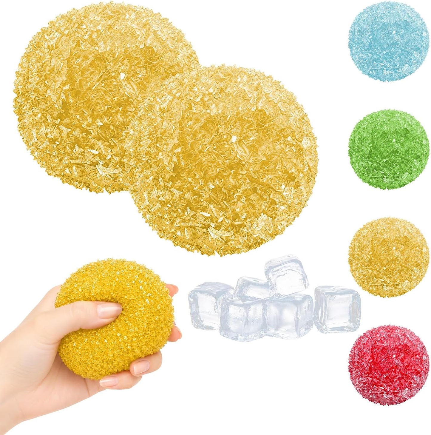 Crunchy Squishy Stress Ball, 2026 New Ice Skin Fidget Sensory Toy, Waxberry Moldable Crunchy Stress Balls, Slushy Squeeze Ball for Stress Relief (Red)