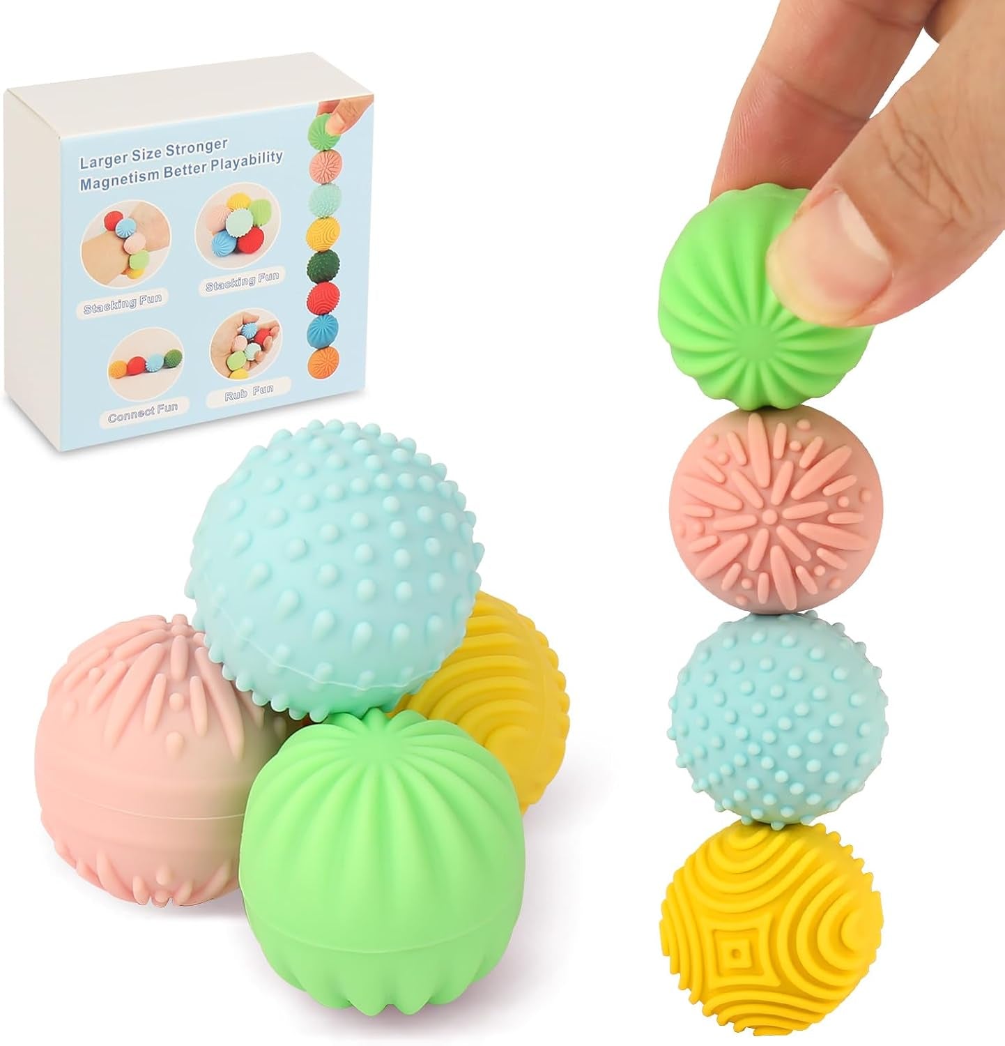 Silicone Magnetic Balls，Fidget Toys，Gift for Teenage , Fun Textures Magnetic Balls Gift Fo Novelty Toy for Kids or Adults(8Pcs)
