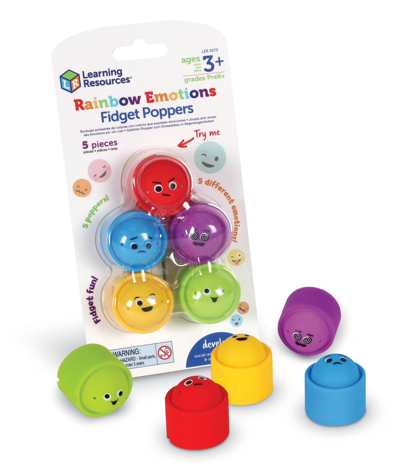 Rainbow Emotion Fidget Poppers, Social-Emotional Learning ,Sensory Toys Ages 3 and Up