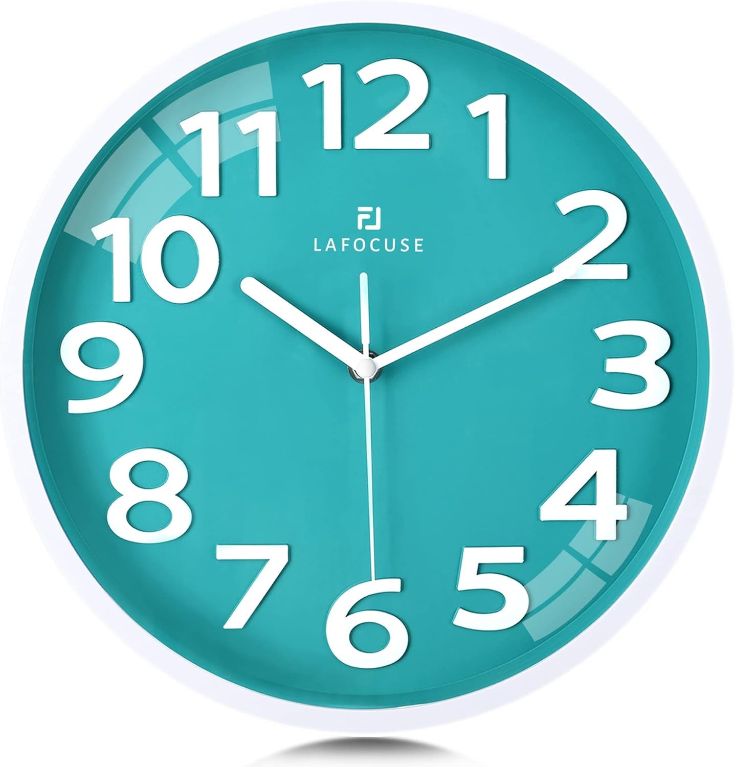 12 Inch Silent 3D Numbers Pink Wall Clock Girls Bedroom, Battery Operated Pink Clock Wall for Living Room Decor
