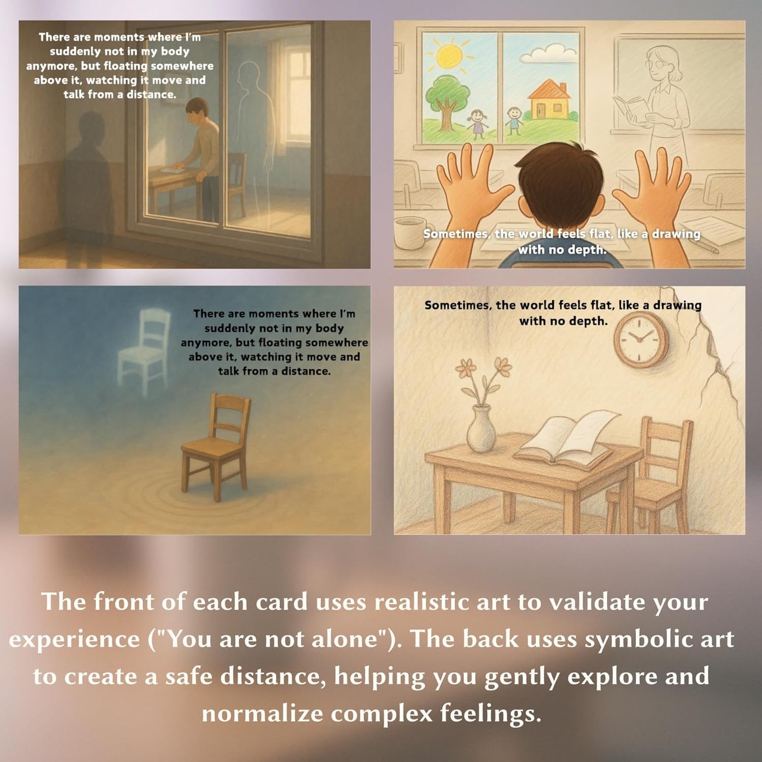 Dissociative Experiences Coping Cards - a Therapy Toolkit with 74 Prompts for Complex PTSD & DID | EMDR & Trauma Therapy Resource for Counselors, Therapists & Individuals