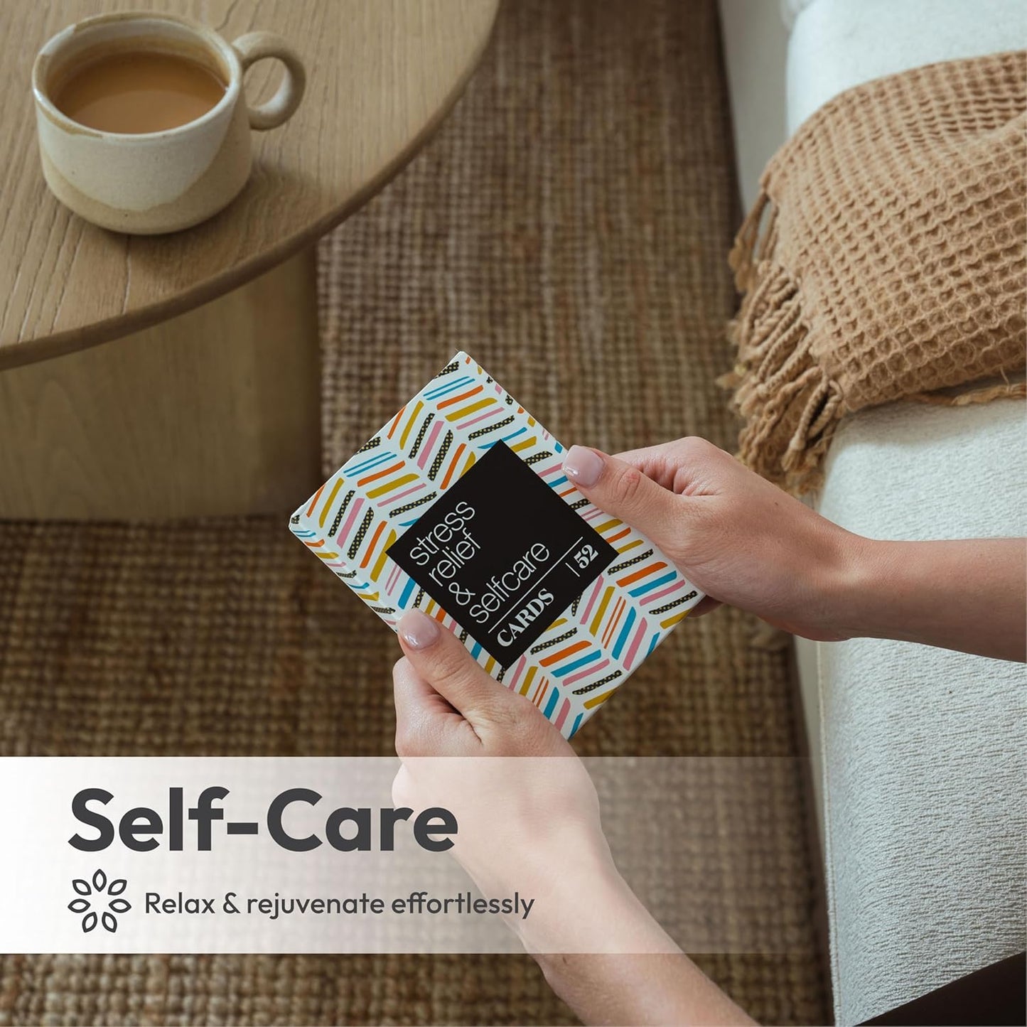 52 Stress Less & Self Care Cards - Mindfulness & Meditation Exercises - Anxiety Relief & Relaxation