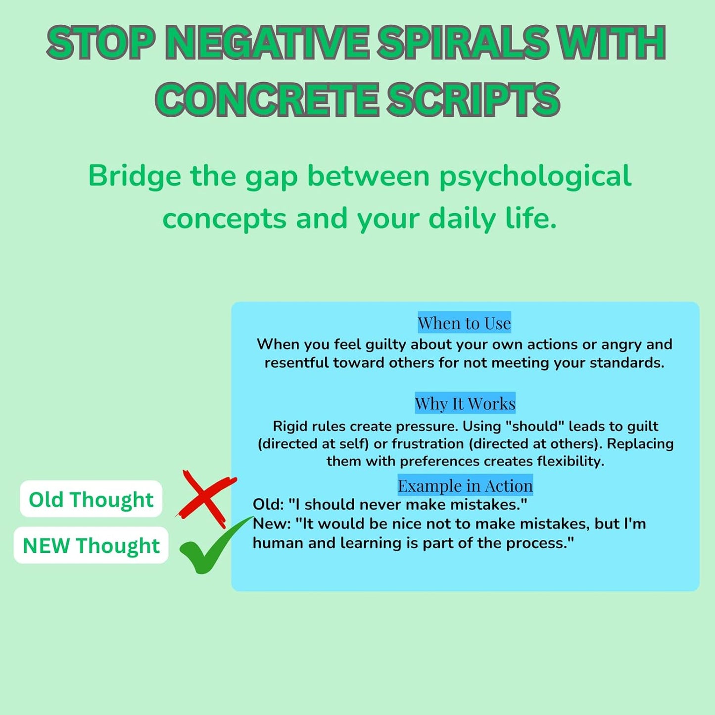 CBT Cards for Adults & Teens - 24 Cognitive Behavioral Therapy Flashcards for Anxiety, Depression & Stress Relief - Double-Sided Mental Health Coping Skills Tools with Portable Ring