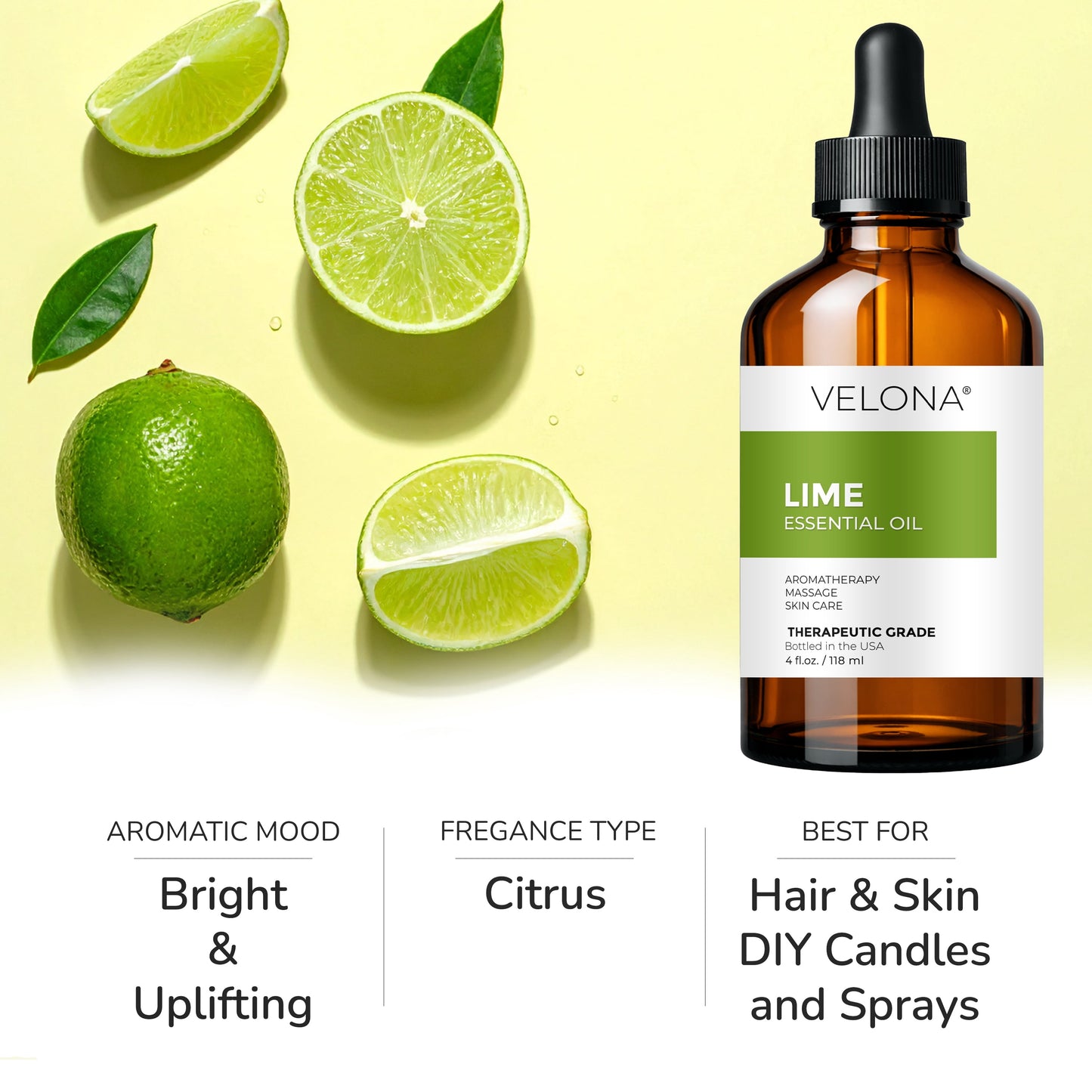 Lime Essential Oil by  - 1 Oz | Therapeutic Grade for Aromatherapy Diffuser
