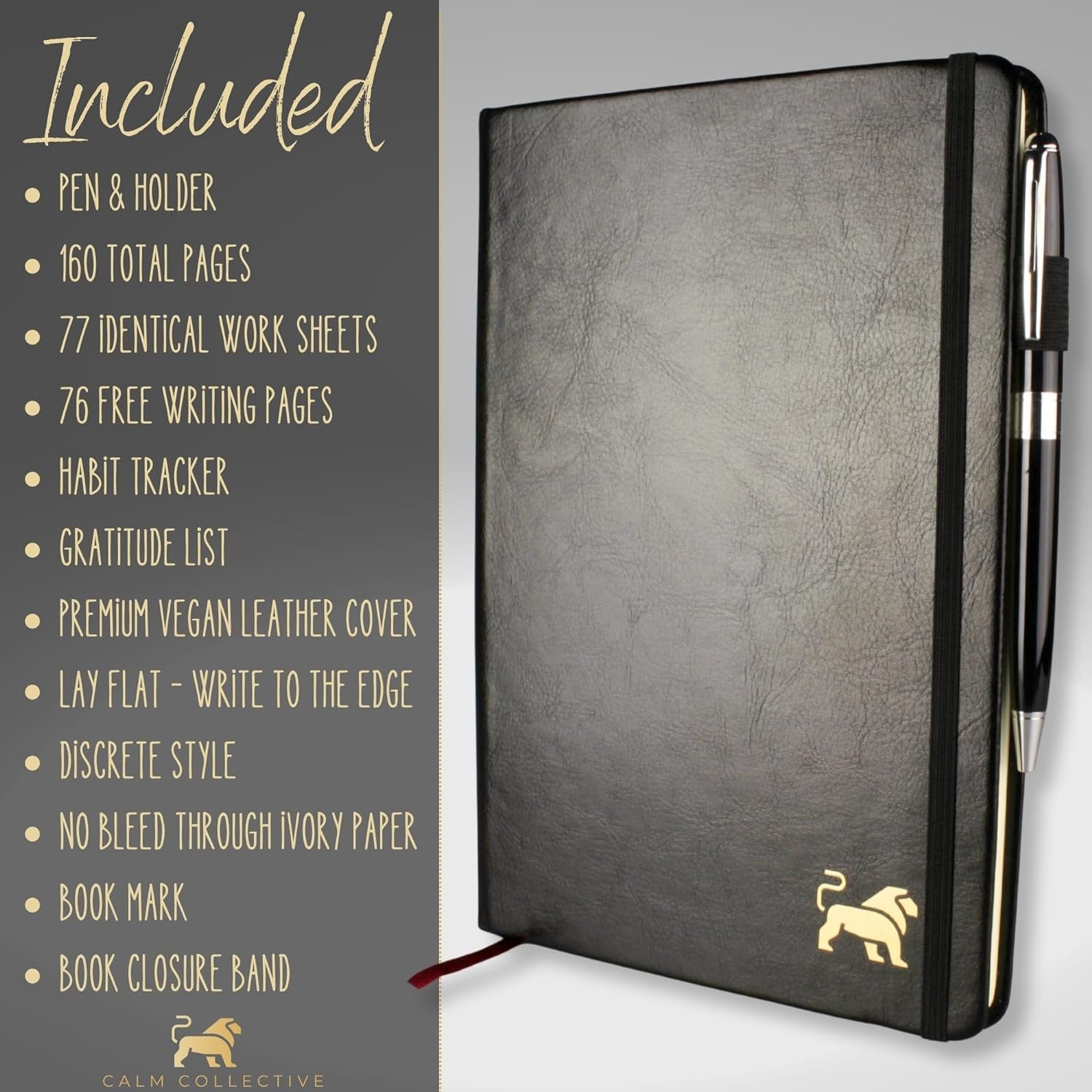 Guided CBT Anxiety Relief Journal Kit for Mental Health Therapy with Free Pen Included, Mindfulness Self Care Prompts, Gratitude & Habit Tracker, Wellness Gift Diary Notebook