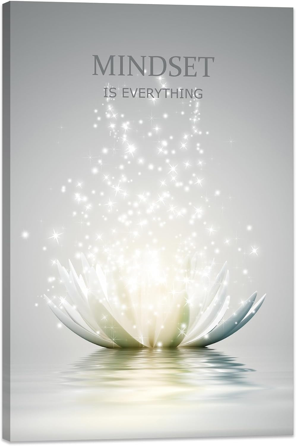 Lotus Flower Wall Art Canvas Mindset Motivational Quotes Poster for Zen Office Wall Decor Spiritual Meditation Prints Artwork Framed (16 X 24Inches)