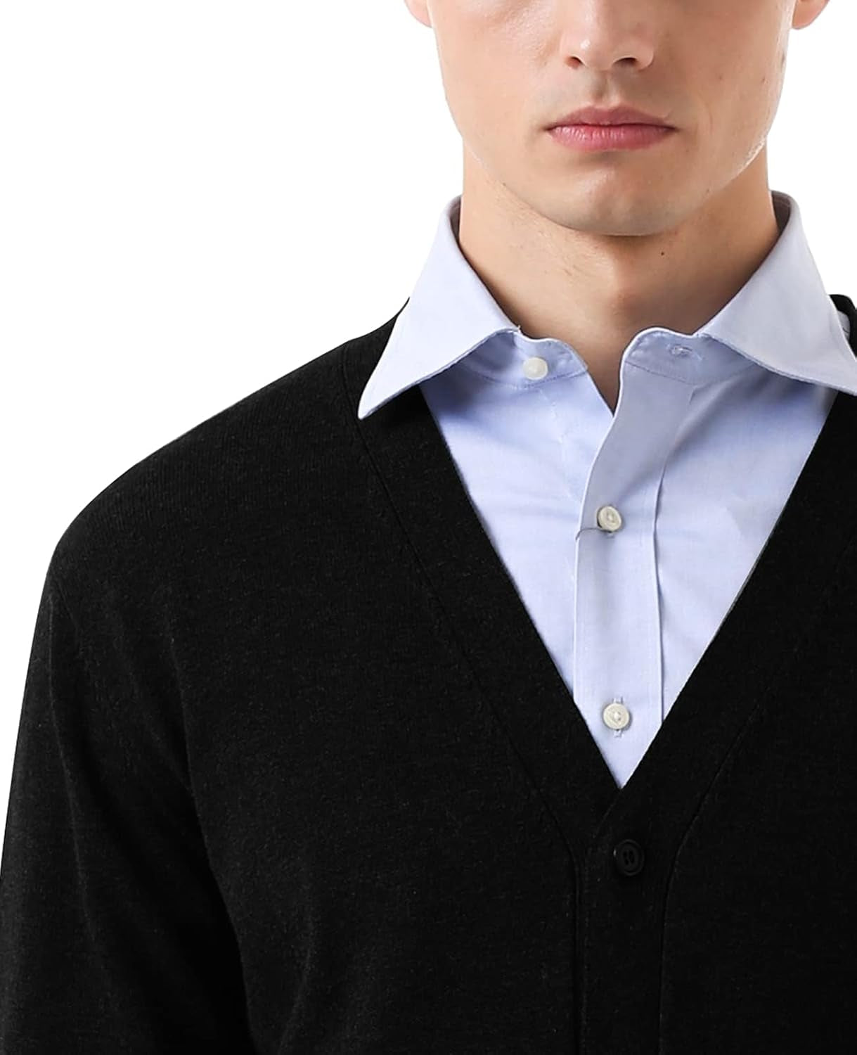 Men'S Cardigan 100% Cotton Sweater V-Neck Button down Knitted Outerwear with Pockets Fashion 2026
