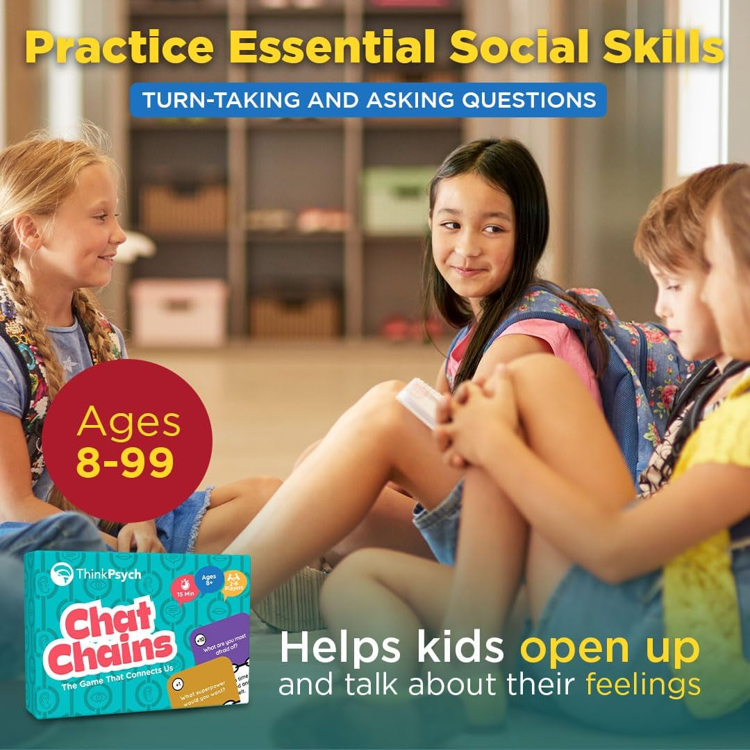 Chat Chains - the Game That Connects Us | Social Skills Games | Therapy Games for Teens and Kids | Ages 8-99 | Therapy Conversation Cards | 15 Mins Playtime