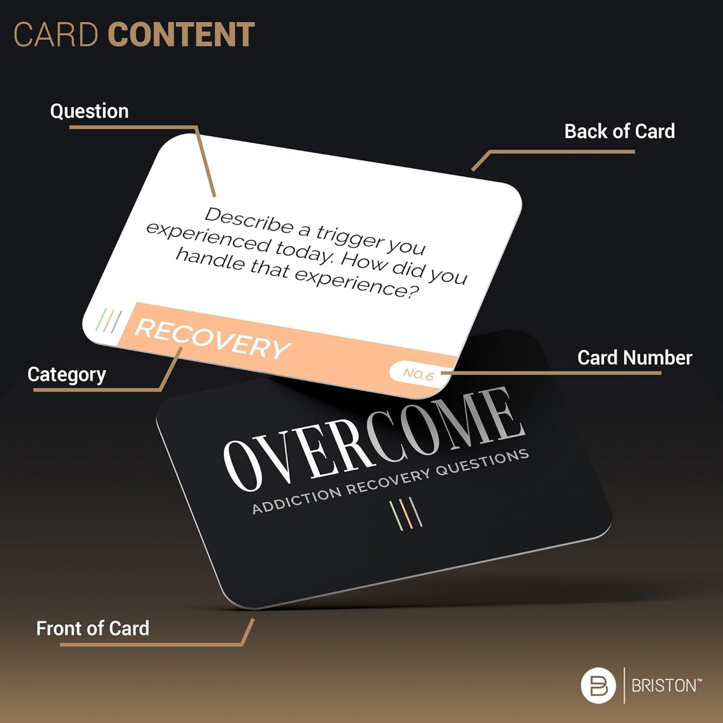 Overcome Addiction Recovery Flash Cards – 70 Therapy Question Cards for Group Counseling & Mental Health – Reflection Prompts for Sobriety, Relapse Prevention, Substance Abuse Recovery Support