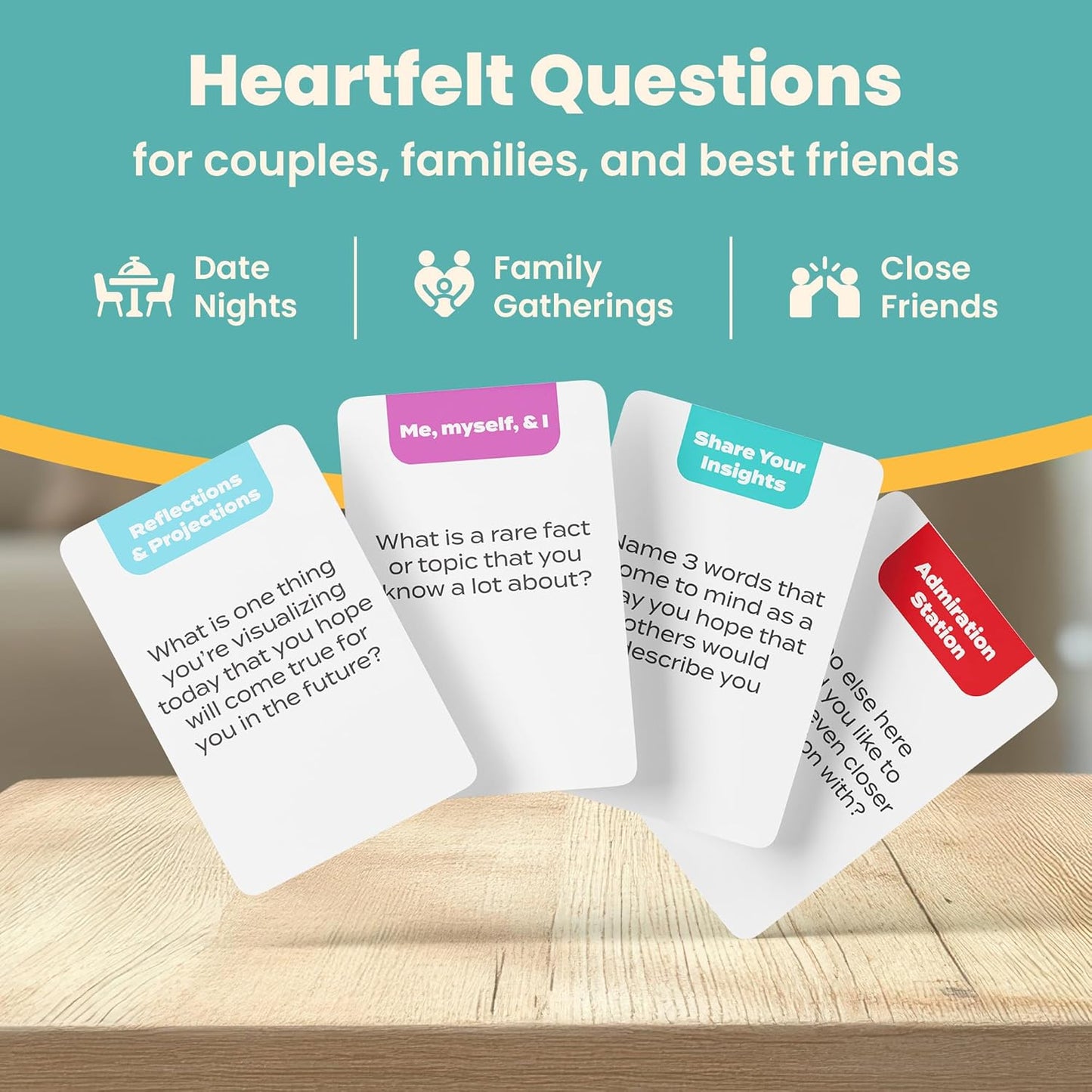 136 Deep Conversation Cards for Intimacy & Soulful Connection | Vulnerability Game for Couples, Families, Best Friends, & Deep Thinkers | Gift for Date Night, Birthdays or Holidays